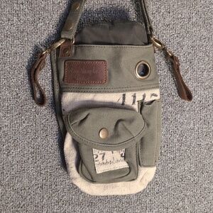 Selina Vaughan Studios Repurposed Grain Bag/Canvas Crossbody Upcycled Military